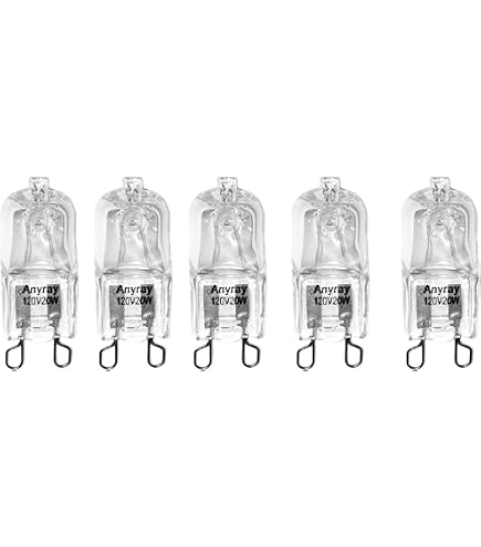 Queeplo G9 Halogen Bulbs – 40W, 2800K Warm White, Dimmable, Clear Capsule, 10-Pack – For Ovens, Microwave, Cabinets, Table Lamps, Wax Burners