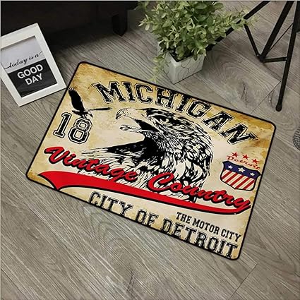 Amazon Com Anzhutwelve Eagle Floor Mat Hand Drawn City Of