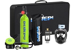 DEDEPU Reusable Mini Scuba Tank Within Breathing Capacity for 15-20 Minutes Underwater Dive Portable Lungs Deepest 30 Feet Scuba Diving Gear for Outdoor Mini Diving Tanks Underwater Breathing Device