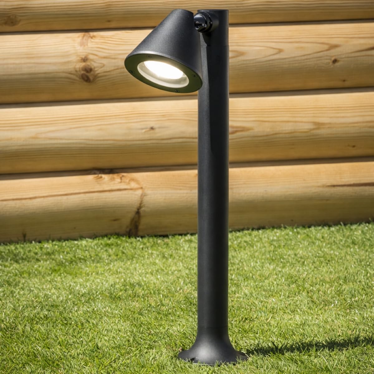 CGC Lighting Outdoor Post Bollard Garden Decking Light Dark Grey Anthracite Adjustable Head