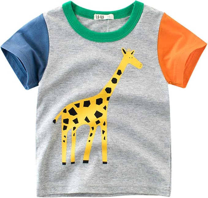 Animals Shirts for Toddler Boys Tops,Kids Short Sleeve Shirt Baby Boy