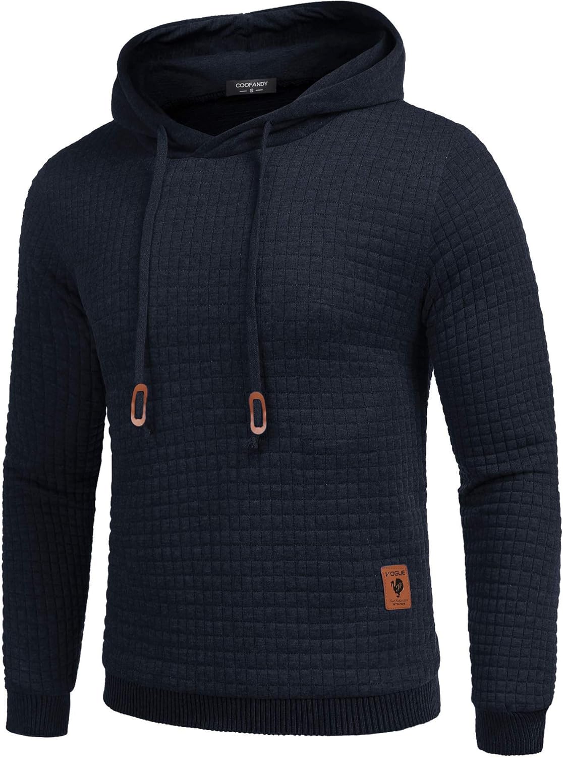 COOFANDY Men's Sweatshirt Hipster Gym Long Sleeve Drawstring Hooded Plaid Jacquard Pullover Hoodies at  Men’s Clothing store