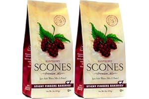 English Scone Mix with Raspberry by Sticky Fingers Bakeries – Easy to Make English Scones Fresh Baked, Makes 12 Scones (2pk)