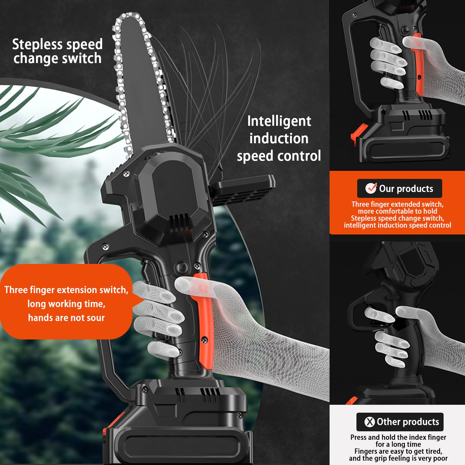 Mua Mini Chainsaw 6 Inch Cordless,Handheld Chain Saw With Security Lock ...