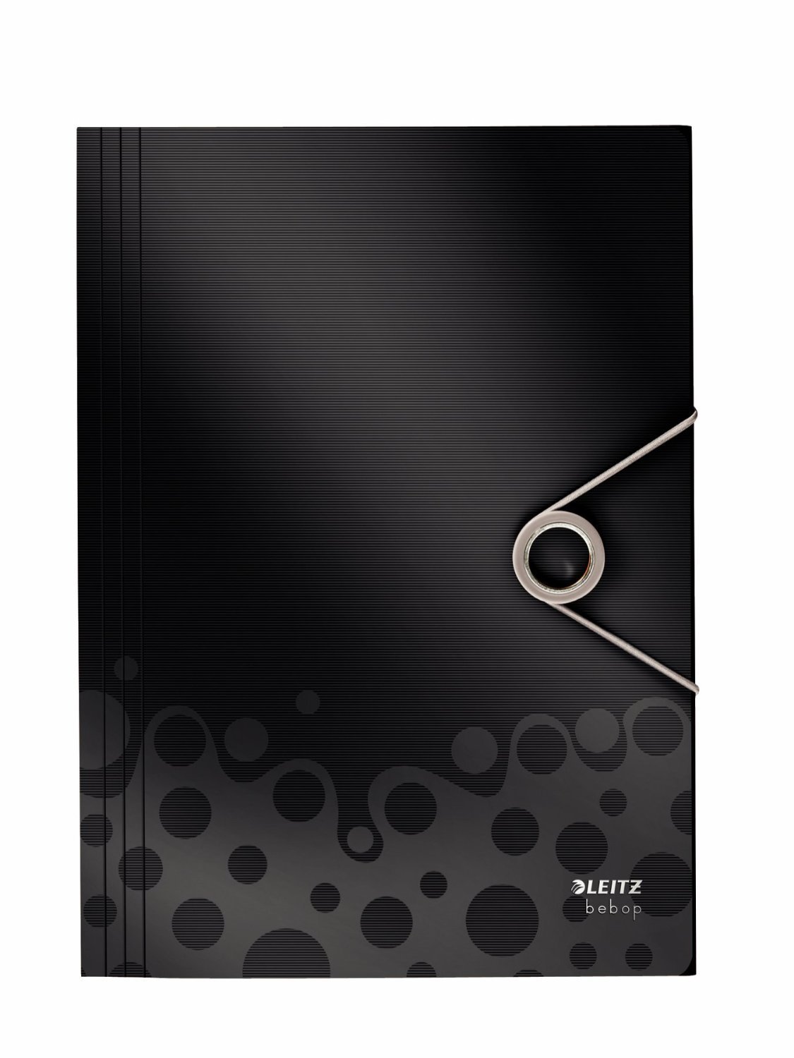 Leitz 3-Flap Folder, Holds up to 150 A4 Sheets, Elastic Closure, Flexible Plastic, Black, Bebop Range, 45630095