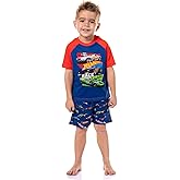 INTIMO Hot Wheels Toddler Boys' Rodger Dodger Cars Team Race Track Sleep Pajama Shirt and Shorts Set