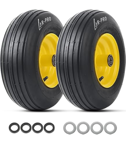 MaxAuto 2Pcs Lawnmower Tire On Wheel, 13x5-6 Front Tires