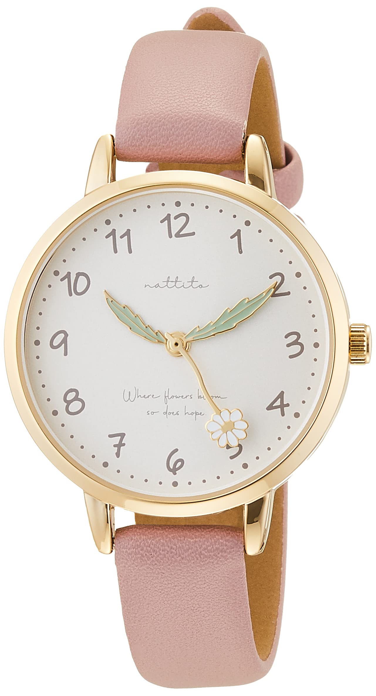 Fieldwork GY039-2 Women's Analog Wristwatch, Fleury, Flower Motif, Leather Strap, Purple