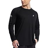 Roadbox Men's UPF 50+ Swim Rash Guard, Long Sleeve UV Sun Protection SPF Water Shirts Quick Dry for Outdoor Fishing Hiking