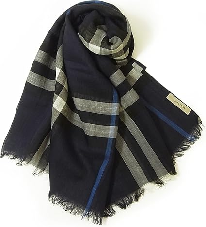 Amazon Co Jp バーバリー Burberryストール シルク ウール 大判 ブライトネイビーチェック柄 Br 10 並行輸入品 家電 カメラ