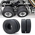 RC-Hub 4pcs RC Rubber Tires 22mm Wheel Tires for 1/14 Tamiya Tractor Trucks Front Rear Wheel Rims