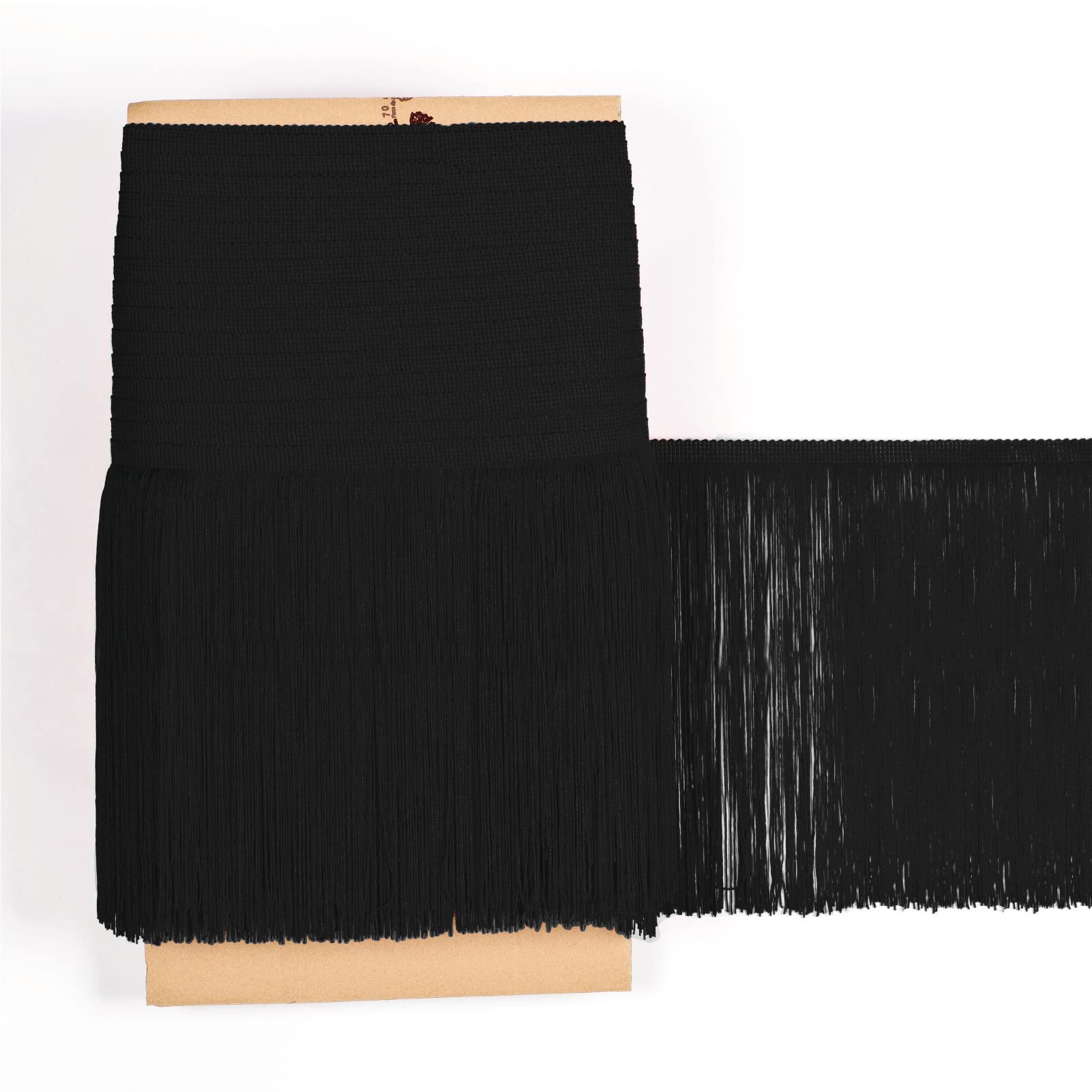 TEXTEX = Cuquillo Fringe for Sewing Flamenco and Sevillana. Composition Rayon 100%. Length of 30 cm. 5m Pieces. (Black)