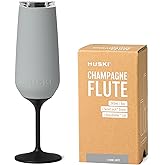 Huski Champagne Flute | NEW | Award-winning Design with Detachable Stem | Premium Stainless Steel Champagne Glass with Lid | Triple Insulated Tumbler | 8oz Capacity | Great Gift (Stone Grey)