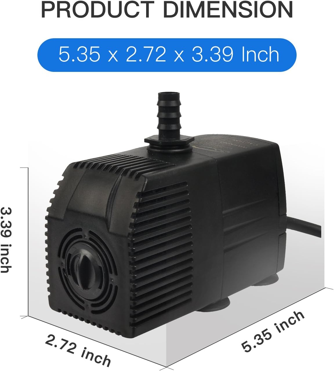 Simple Deluxe LGPUMP400G 400 GPH UL Listed Submersible 15' Cord Water Pump for Fish Tank, Hydroponics, Aquaponics, Fountains, Ponds, Statuary, Aquariums & Inline, black: Home Improvement