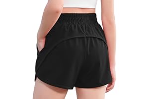 Zaclotre Girls Athletic Shorts with Zipper Pockets 2 in 1 Kid Workout Running Volleyball Soccer Shorts with Liner