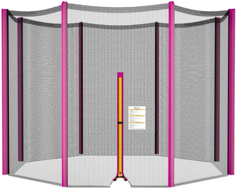 BPS 10FT 8 poles Replacement protective enclosure safety net for trampoline-Trampoline accessoire safety netting - Net only Pink