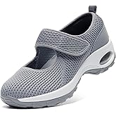 STQ Womens Walking Shoes Non Slip Orthopedic Shoes Adjustable Mary Jane Shoes