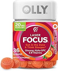 OLLY Laser Focus Gummy, Ginseng, Alpha GPC, B Vitamins, Berry Tangerine Flavor - 36 Count