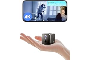 KinetCam Wireless Indoor Camera,WiFi Small Camera with Phone APP, 4K HD,120-Day Standby Battery Life, Auto Night Vision, AI Motion Detection,SD Card Slot, Nanny Cam Indoor Security Camera