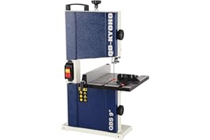 QD-KYOHO Band Saw, Portable 9-Inch Bandsaw for Woodworking, 770 FPM Benchtop, 1/3 HP, 120 V 2.5-Amp Motor, Band Saws with Cast-Aluminum Worktable with Scale, Steel Bandsaws with Miter Gaug