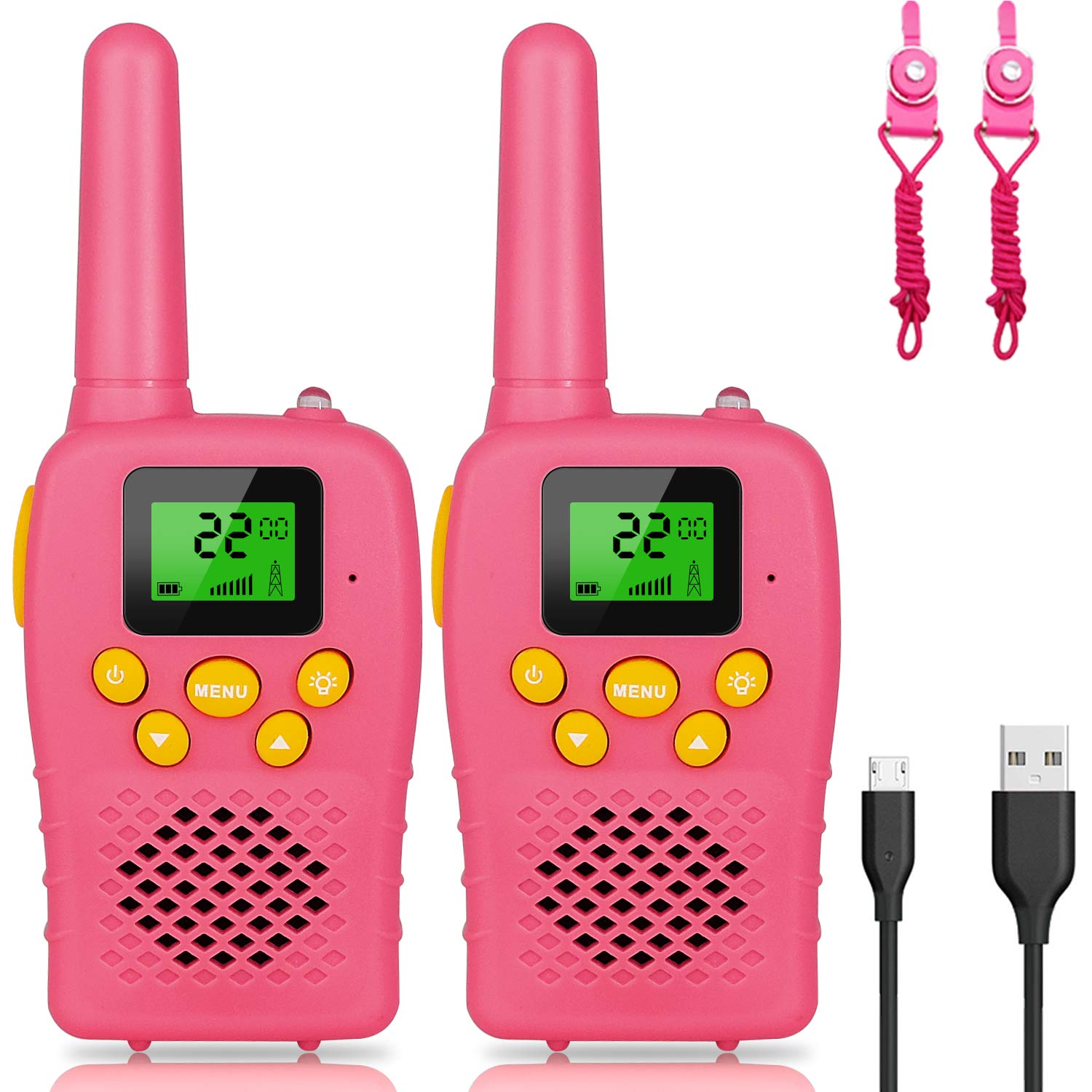 Walkie Talkies for Kids, 4 Miles Long Range Kids walkie Talkie for Girls, Toy Walkie Talkies for 3-12 Year Old Kids (Red)