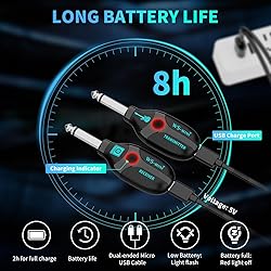 BEEONE 2.4GHz Mini Wireless Guitar System with 4