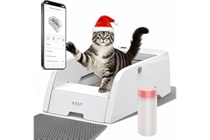 KYKY Self Cleaning Litter Box, Upgraded Automatic Cat Litter Box Self Cleaning with APP Control, Large Open Design for Single/Multiple Cats, Anti Pinch and Odorless