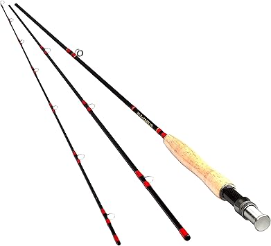 Amazon Channelmay 9フィート 3ピース カーボンフライフィッシングロッドポール 5 6 長さ2 7メートル ライトフィール ミディアムファストアクション Channelmay フライロッド