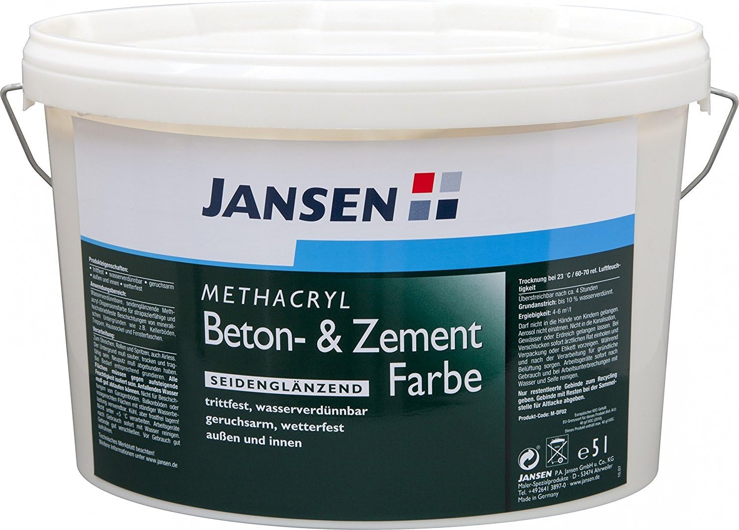 Jansen Metha Polyester Concrete & Cement Colour Red Seideng Brown Interior and Exterior Gloss 2.5 Litre