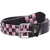 Snap On 1 1/2"-38mm Checkerboard Punk Rock Studded Belt