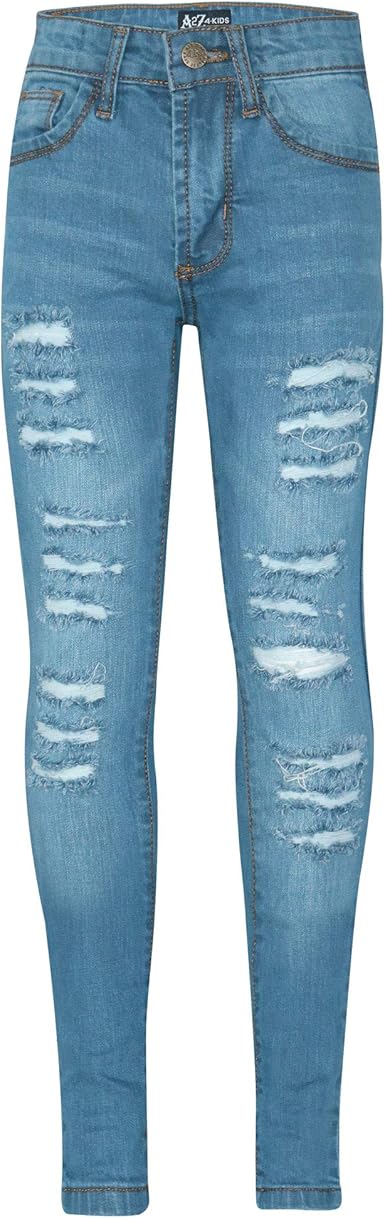A2z 4 Kids A2z 4 Kids Kinder Madchen Dunn Jeans Hellblau Designer Denim Zerrissen Mode Dehnbar Jeggings Hosen Stilvoll Hose Alter 3 14 Jahre Jeanshosen Amazon De Bekleidung