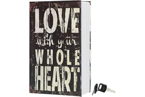 PARRENCY Diversion Book Safe Storage Box,Safe Box with Premium Combination Lock, Portable Book-Safe,Perfect for Home, Travel,Dorm Store Money, Jewelry, Phone and Passport (Love)