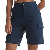 Yoglegins Women's Lightweight Hiking Cargo Shorts for Running Athletic Camping Travel Golf - Water Resistant with 5 Pockets