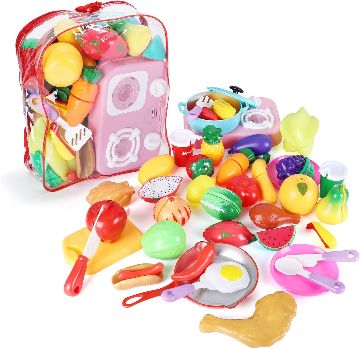 joylink Pretend Play Food Set, 42pcs Kids Cutting Toys Kids Food