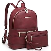 MARCO M KELLY Women's Backpack Purse PU Leather Travel Work Backpack Fashion Shoulder Bag Designer Handbags 2pcs