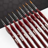 Rock Ninja Detail Paint Brush Set 9pcs Fine Detail Nylon Brushes Red view 1