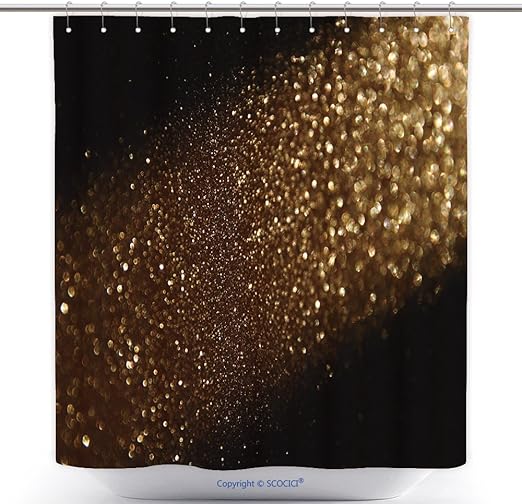 Glitter Gold Carnival Mask Waterproof Fabric Shower Curtain Bathroom Accessories