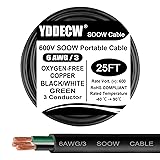 YDDECW 25ft 6/3 6 AWG Portable Power Cable