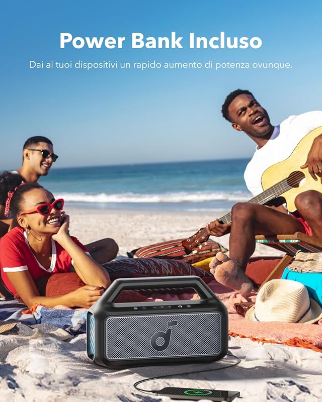 Boom 2, Cassa Bluetooth Portatile per Esterni, 80W, IPX7