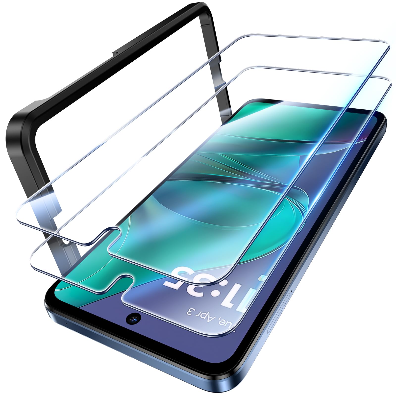 UniqueMe 3 Pack for Motorola Moto G Stylus 5G 2025 Screen Protector Tempered Glass 9H Hardness No-Bubble Screen Cover Easy Install with Tool