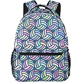 HKHEHOP Cute Volleyball Ball Backpack For School Laptop Bags Bookbag Big Casual Daypack For Student Girls Boys Kids Teens Travel Sports Work