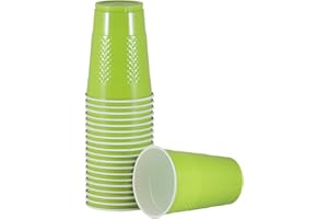 JAM PAPER Plastic Cups - 16 oz - Lime Green - 20/Pack