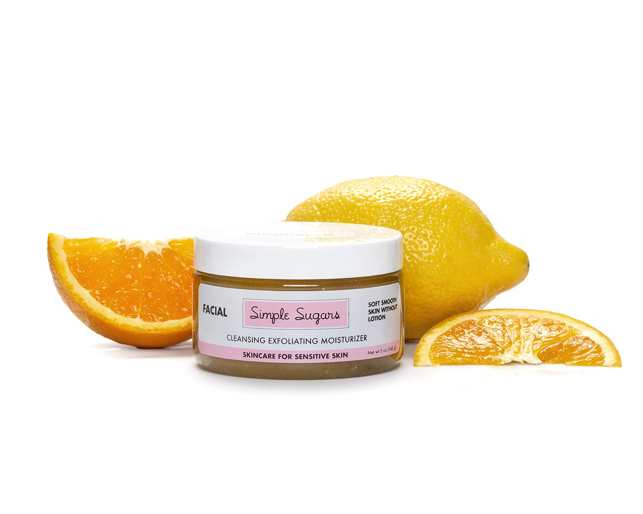 Vitamin C Facial Cleansing Exfoliating Moisturizer for Sensitive Skin, Combination Skin, Eczema, Dry Skin, Psoriasis