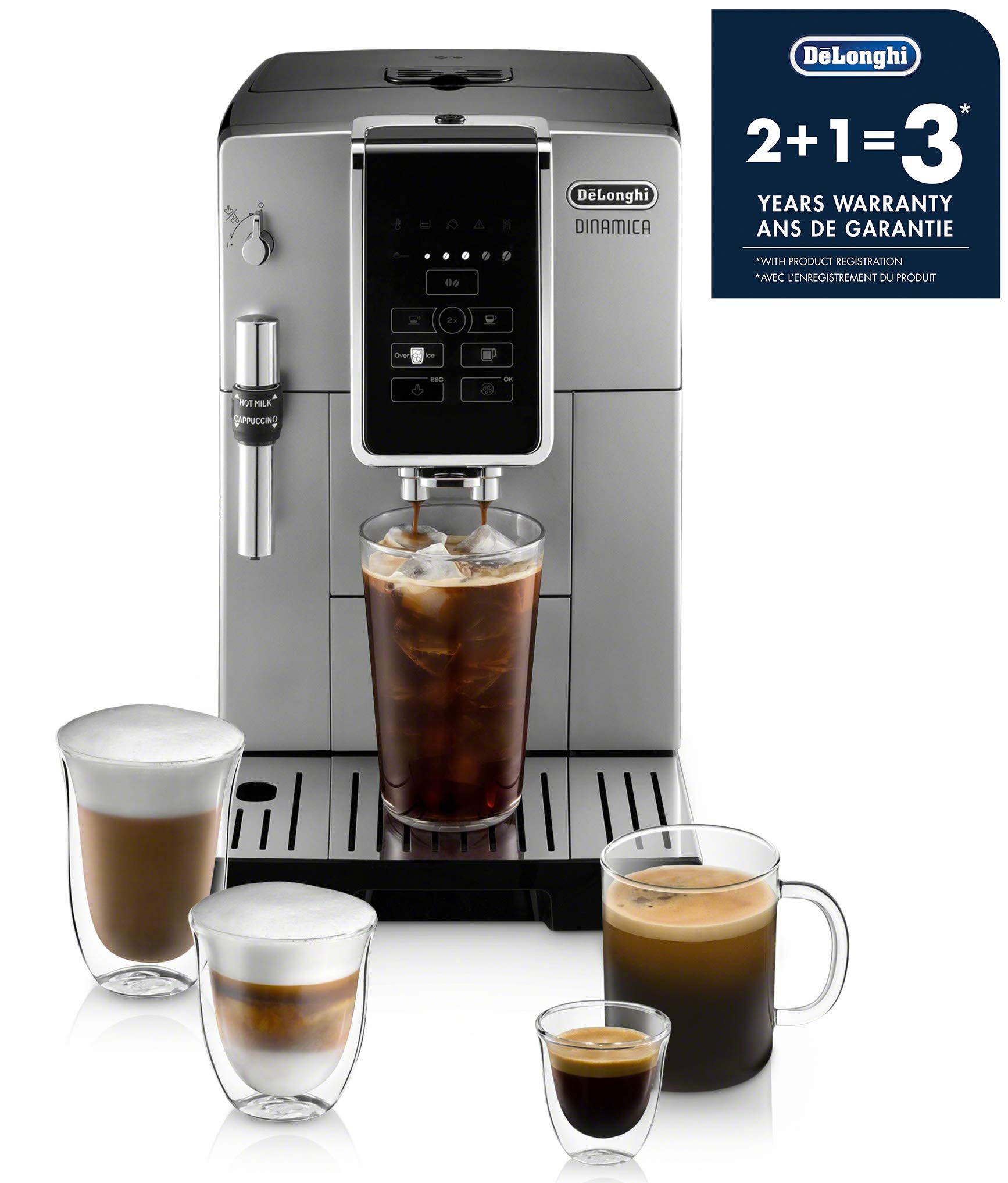 De'Longhi Dinamica Automatic Coffee & Espresso Machine TrueBrew (Iced