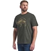 Justin J-G3177 Men's Bison Tee - Graphic Shirt with Vintage Bison Print, Soft Cotton Casual Wear, Short Sleeve Crew Neck