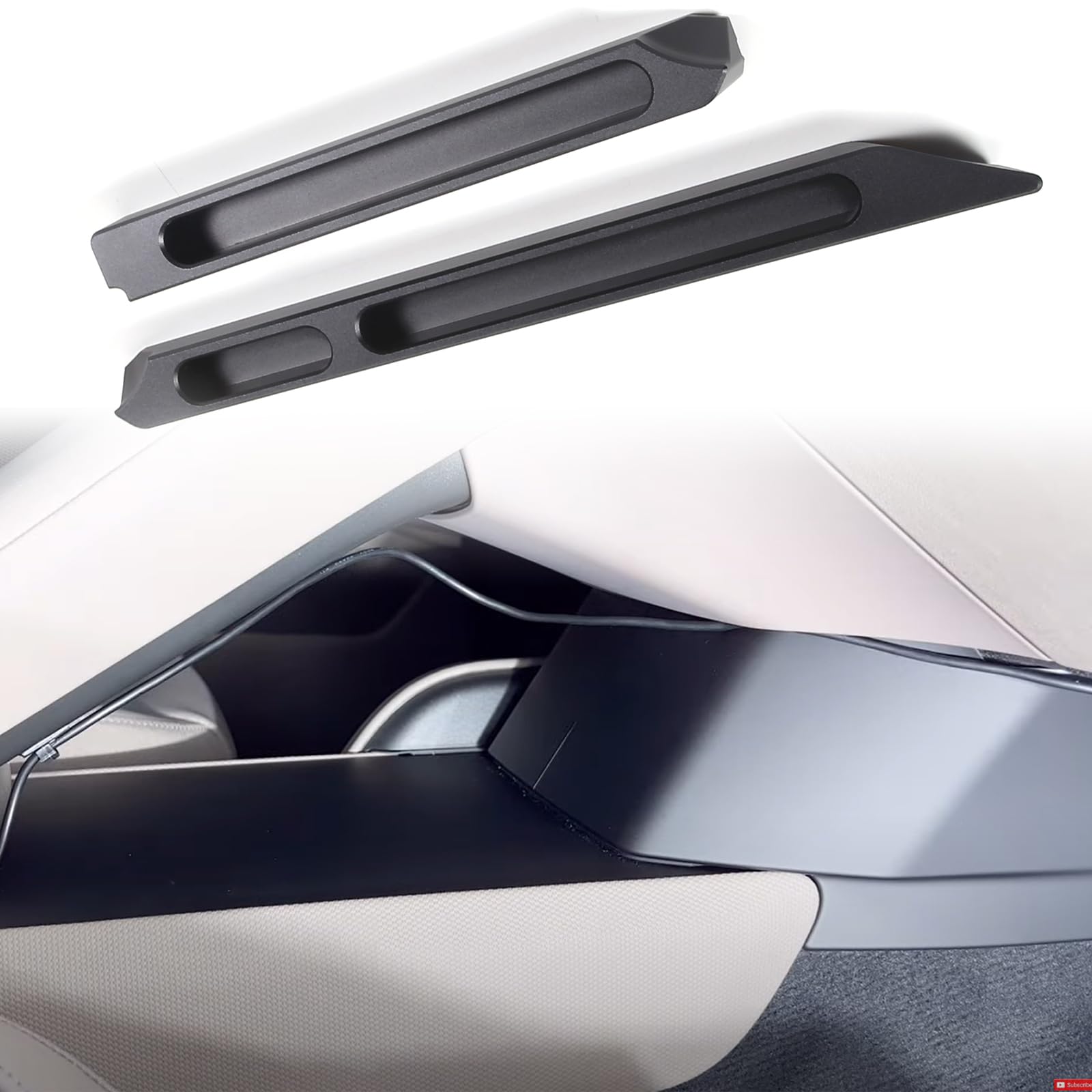 Photo 1 of Moittellc Central Control Storage Box Organizer Compatible with Porsche Taycan 2020 2021 2022 2023, Storage Bar Keeps Things From Flying Around, Upgrade The Storage Package (Long style)