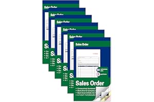 ZZRYWUTY 6 Pack Enterprise Company Sales Order Book, 3-Part Carbonless Paper, 4-3/16 x 7-3/16 Inches, 50 Sets, White/Canary/Pink