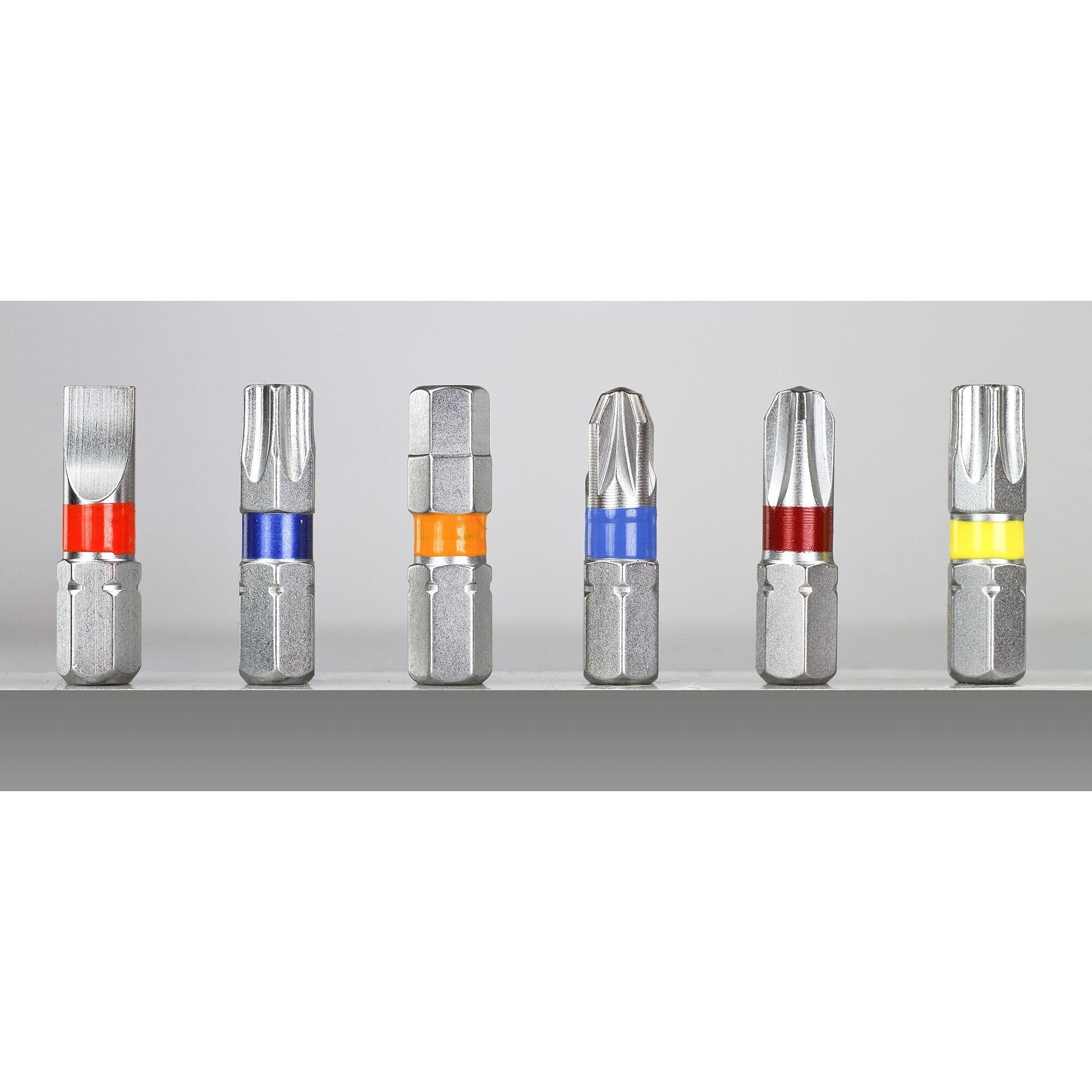 DEWALT 32-tlg. Schrauberbit-Set DT7969 (25 mm Bit-Set mit allen gängigen Schraubkopfprofilen, inkl. Schnellwechsel-Bithalter, Farbcodierung für schnelleres Finden, robuste Aufbewahrungsbox) 3