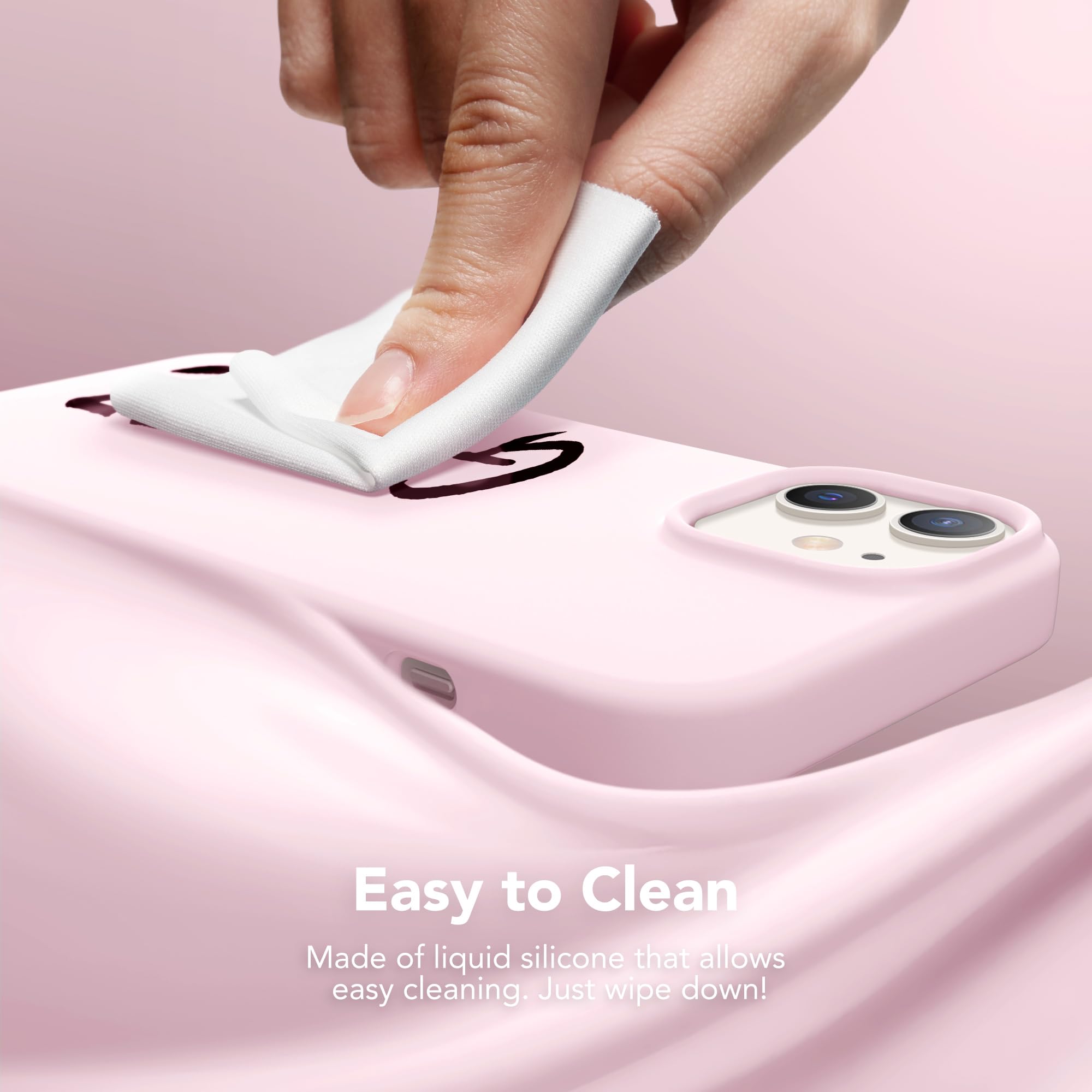 GONEZ Magnetic for iPhone 12 Case / 12 Pro Case, Compatible with MagSafe, [Screen Protector + Camera Lens Protector], Silicone Shockproof Anti-Scratch Protective Phone Case 6.1 inch, Chalk Pink