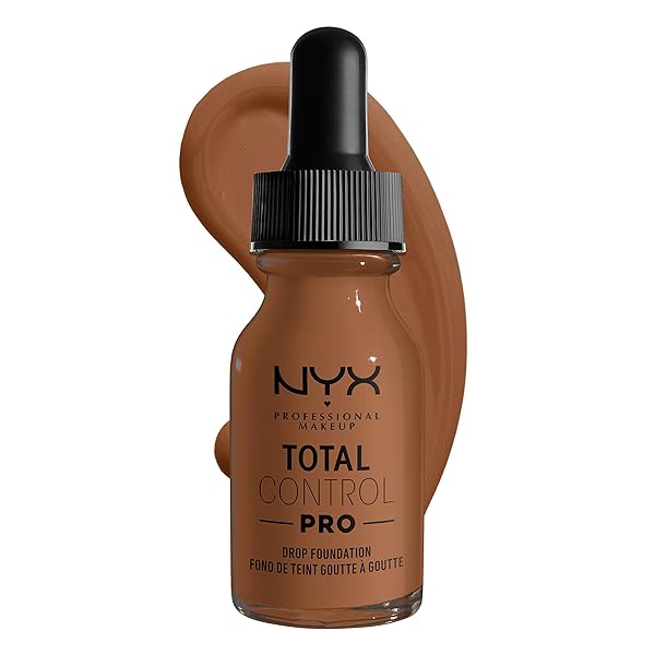 NYX PROFESSIONAL MAKEUP TOTAL CONTROL PRO DROP FOUNDATION, SKIN-TRUE BUILDABLE COVERAGE – CAPPUCCINO